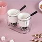 Double Bowl Ceramic Fondue Set