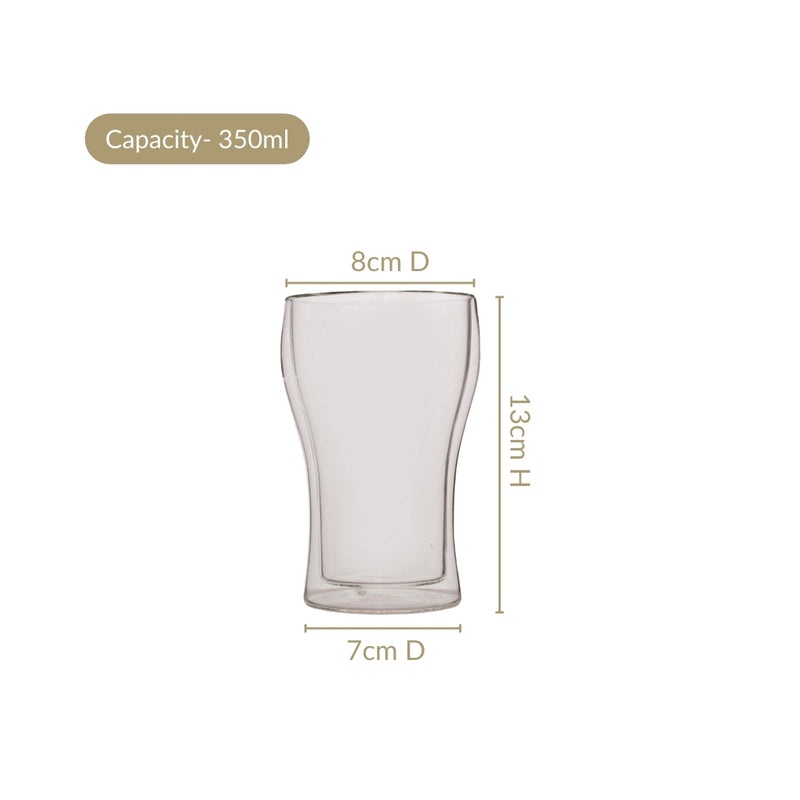 Double Wall Beer Glass Set Of 2 350ml
