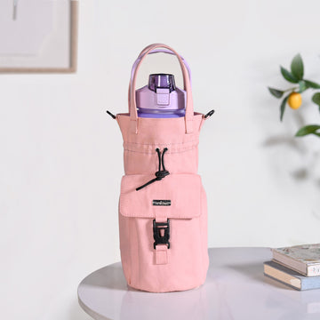 Chic Pink Drawstring Bottle Holder
