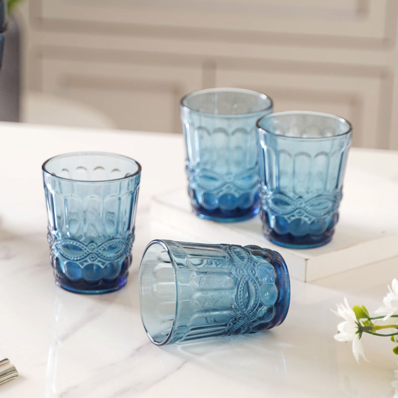 Aqua Blue Juice Glass Set of 4