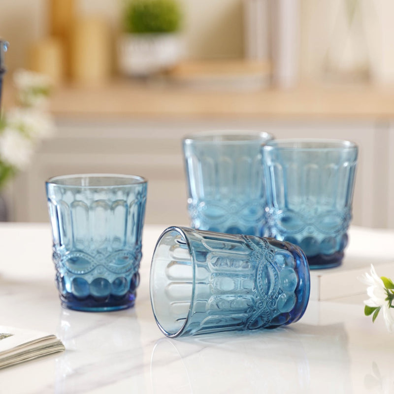 Aqua Blue Juice Glass Set of 4