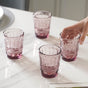 Embossed Crystal Drinkware Set of 4