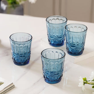 Aqua Blue Juice Glass Set of 4