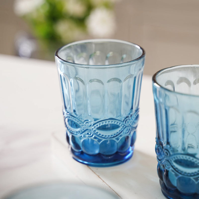 Aqua Blue Juice Glass Set of 4
