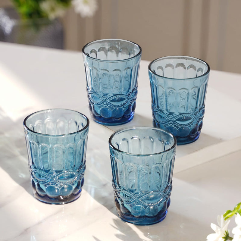 Aqua Blue Juice Glass Set of 4