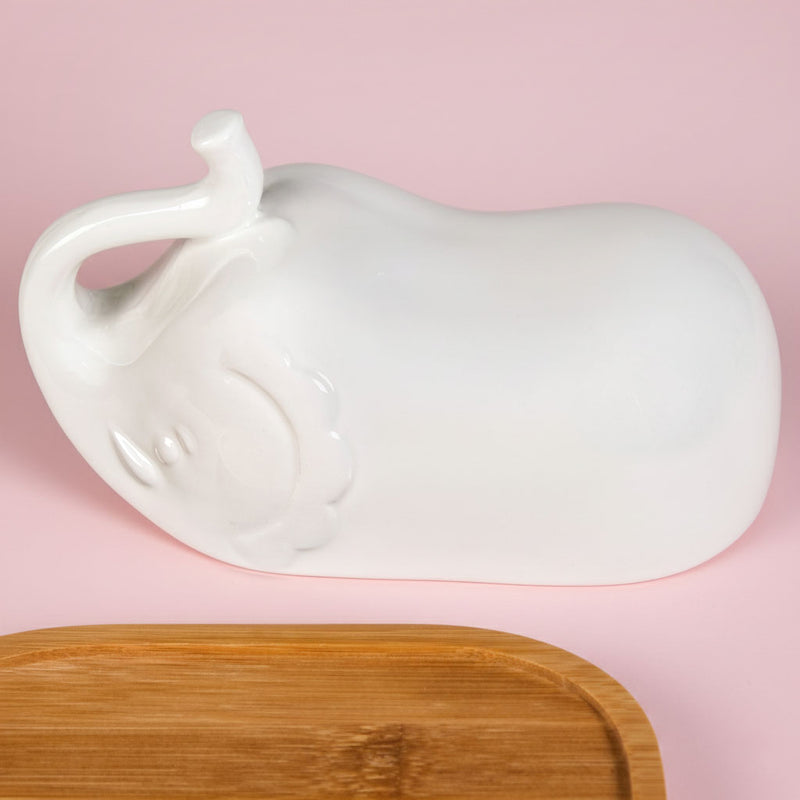 Elephant Ceramic Butter Dish With Stand