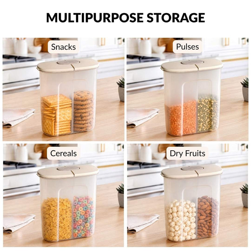 Dual Compartment Airtight Food Storage Container 2500ml