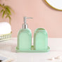 Art Deco Bathroom Set Of 3 With Tray Jade Green