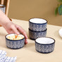 Baroque Ceramic Snack Bowl Set Of 4 Navy 200ml