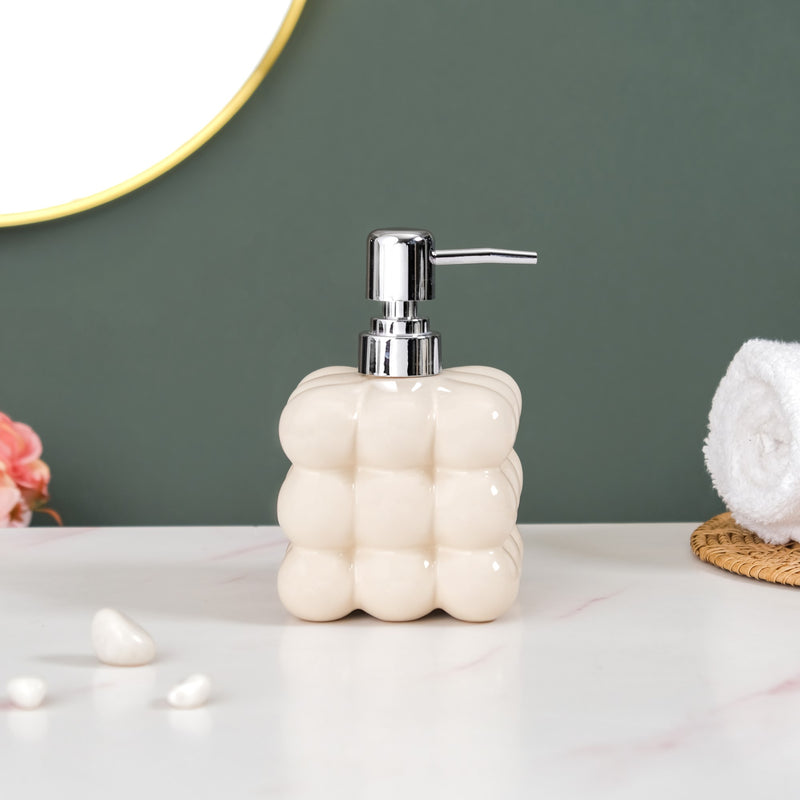 Bubble Ceramic Soap Dispenser White 520ml