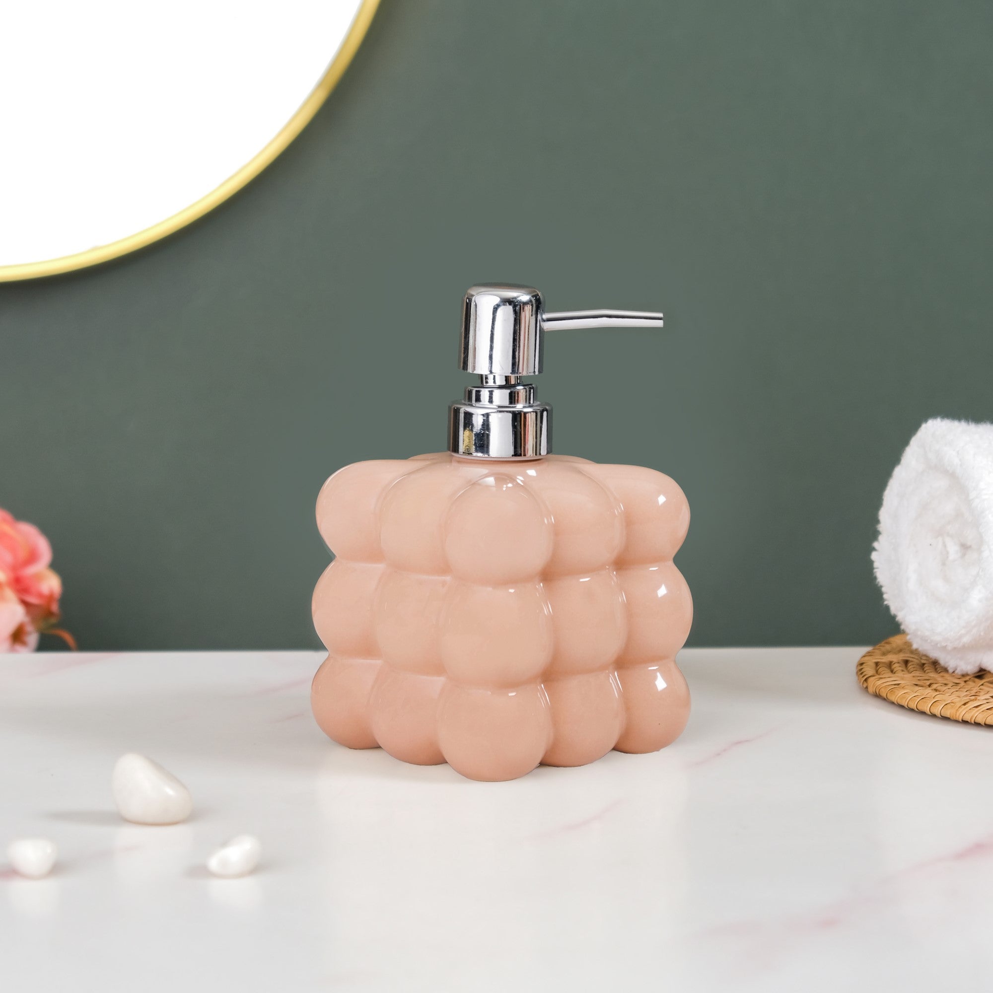 Bubble Design Soap Dispenser Beige 520ml