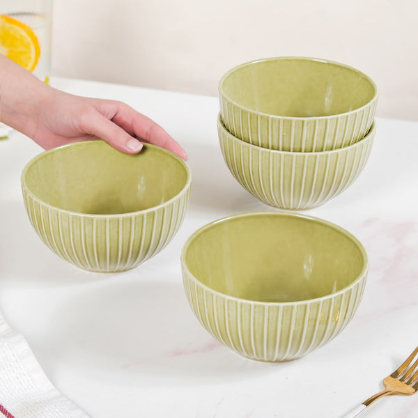 Costola Ceramic Serving Bowl Set Of 4 650ml