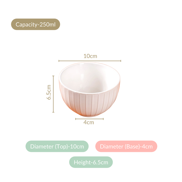 Costola Small Bowl Off White Set Of 6 250ml