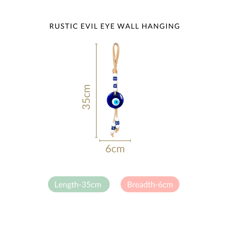 Evil Eye Wall Hanging With Beads For Home Decor- Evil eye wall decor, artistic wall hangings, home wall art, evil eye home accents