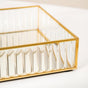 Fluted Mirror Glass Vanity Tray Large - Fluted Mirrored Glass Tray, Large Vanity Tray, Decorative Mirrored Tray