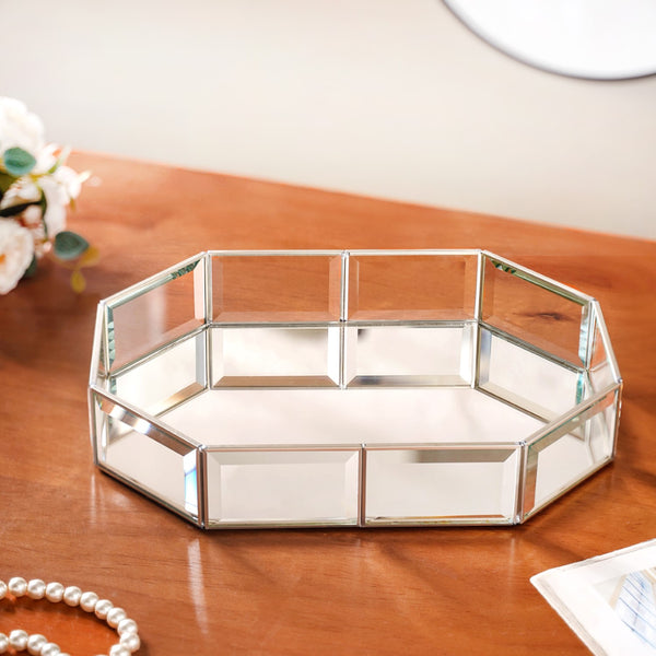 Glam Mirror Decorative Tray Silver