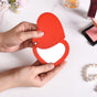 Heart Shaped Pocket Mirror Red - red pocket mirror, heart-shaped mirror, compact travel mirror, stylish makeup accessory