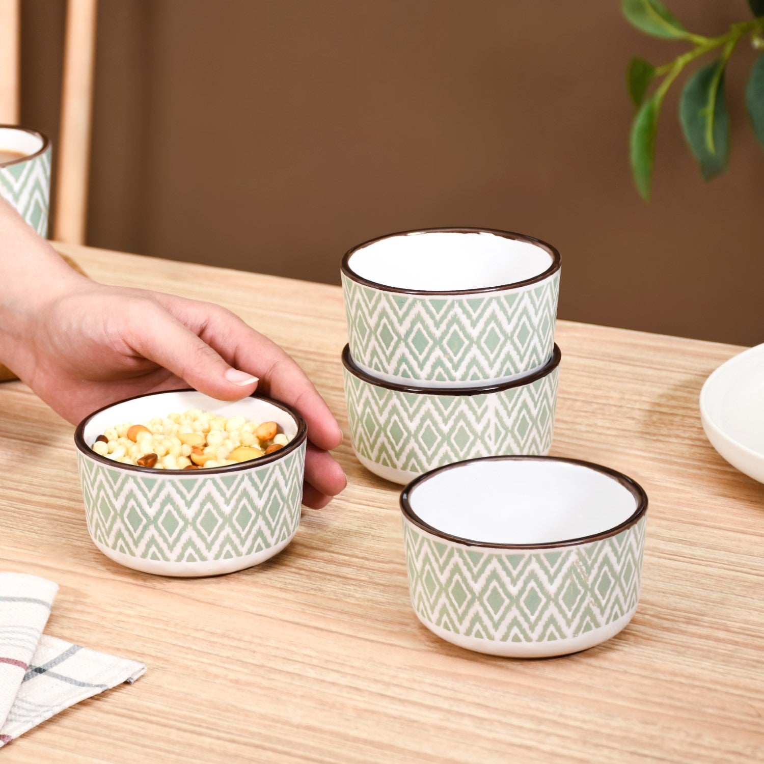 Kaleido Small Bowls For Snacks Set Of Green 200ml Online