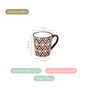 Kaleido Ceramic Tea Cup Set Of 6 Brown 250ml