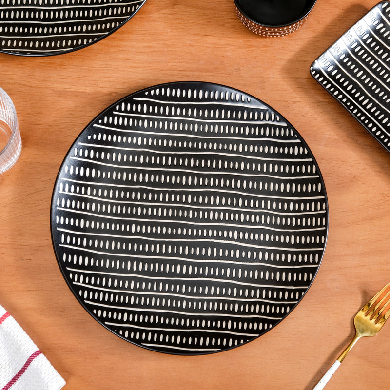 GeoTribe Print Ceramic Dinner Plate Set Of 6 11 Inch