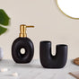 Modern Donut Ceramic Bath Set Of 2 Matte Black