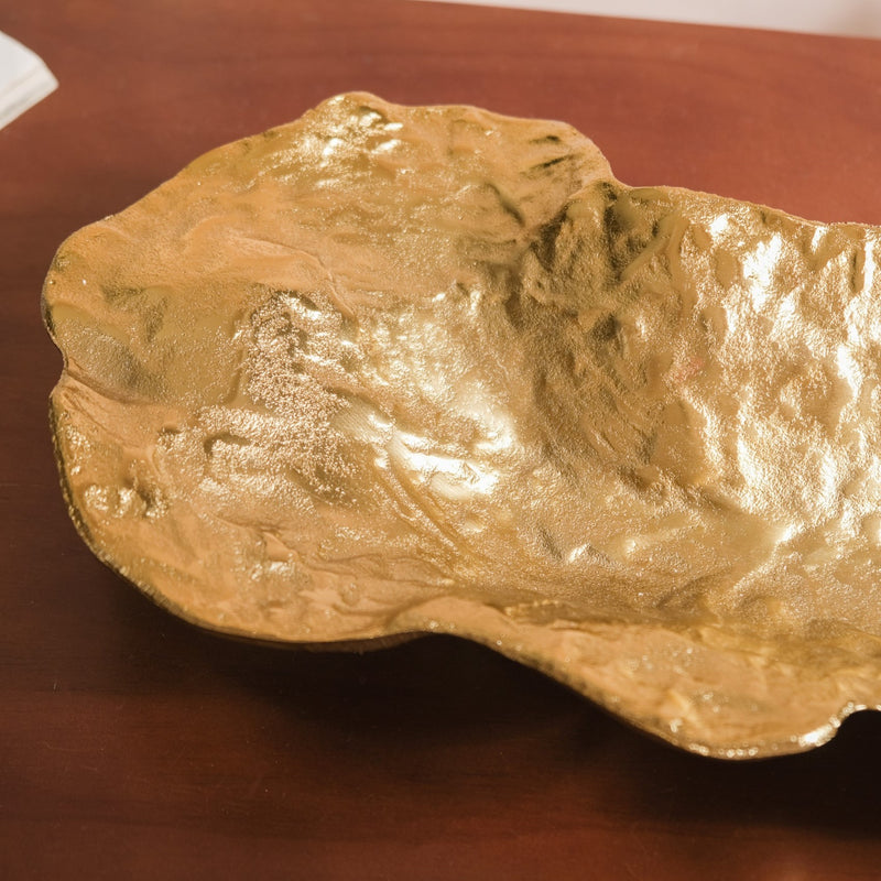 Opulent Abstract Decorative Tray Gold