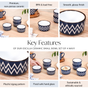 Oscilla Ceramic Small Bowl Set Of 4 Navy 200ml