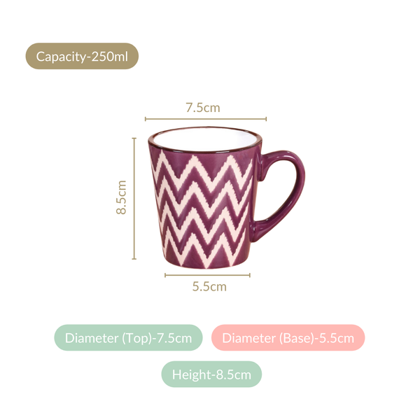 Oscilla Tea Cup Set Of 6 Purple 250ml