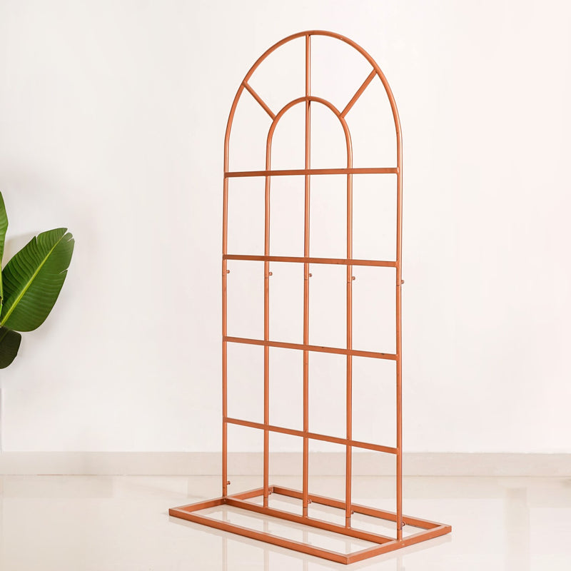 Bronze Arch Window Metal Backdrop Frame