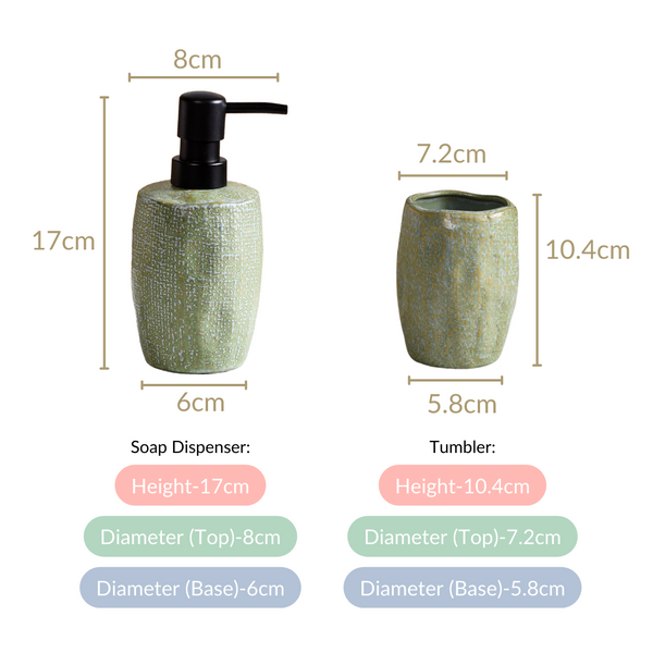 Sage Green Bathroom Set Of 2 With Organic Texture