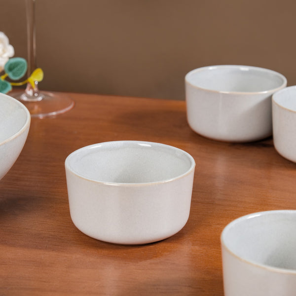 Sera Ceramic Small Bowl Light Grey Set Of 6 200ml