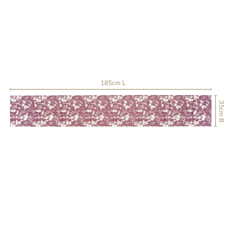 Dusty Mauve 6 Seater Pure Cotton Runner 185x35cm