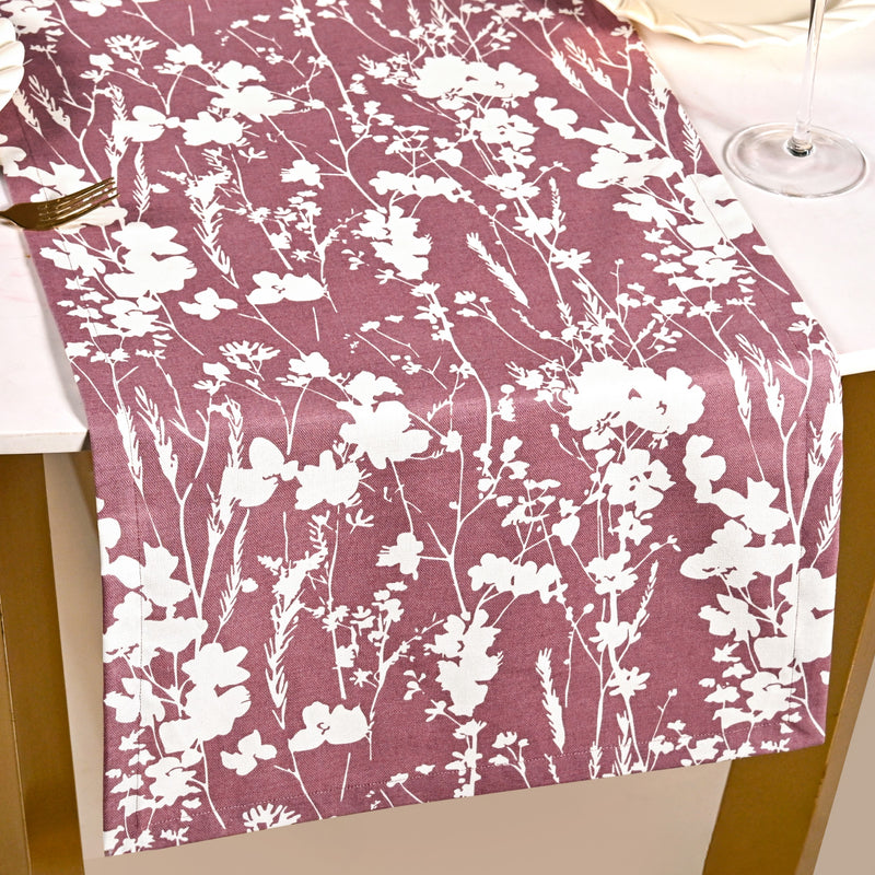 Dusty Mauve 6 Seater Pure Cotton Runner 185x35cm