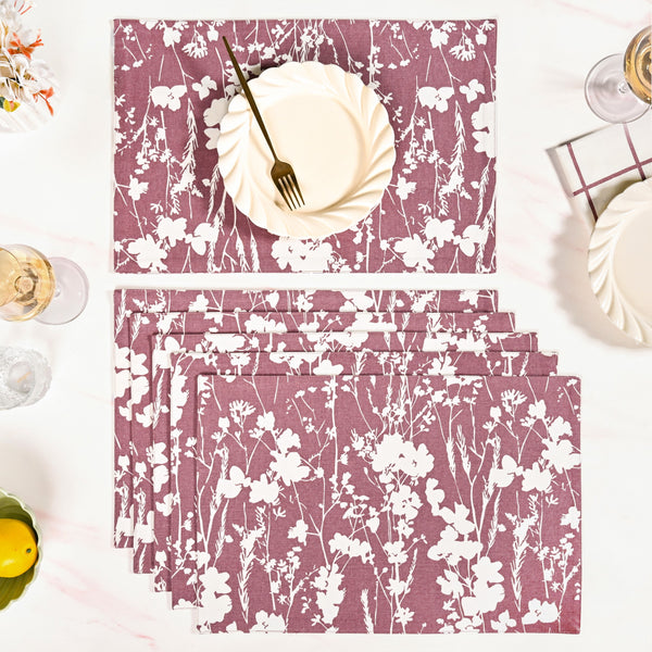 Dusty Mauve Cotton Placemat Set Of 6