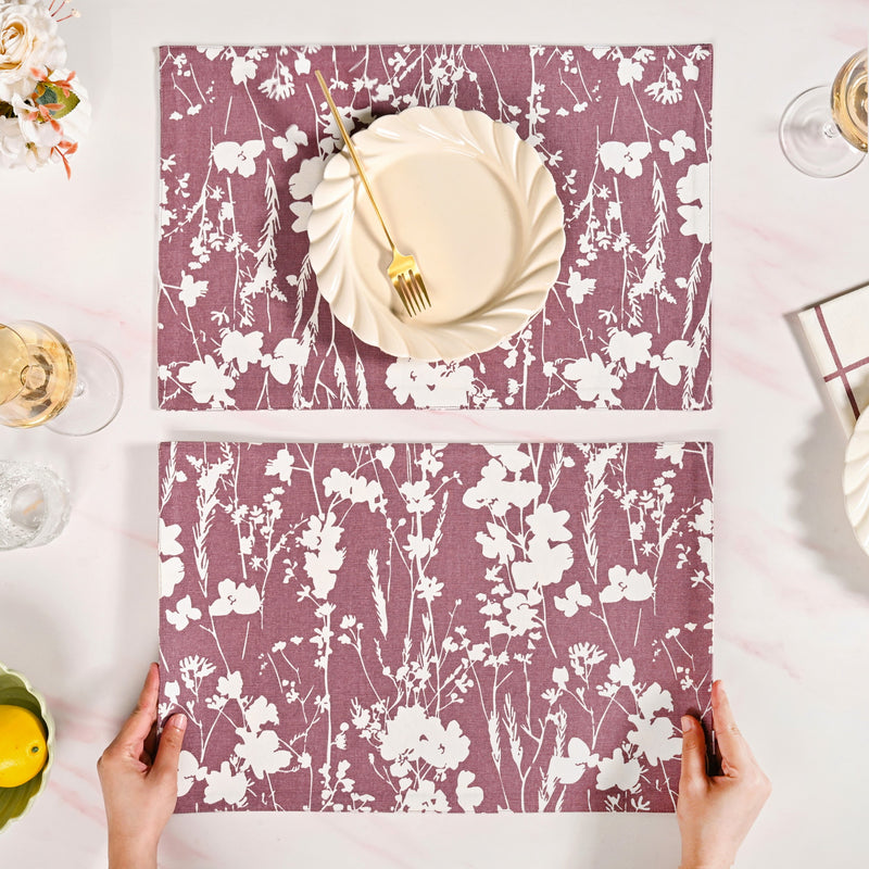 Dusty Mauve Cotton Placemat Set Of 6