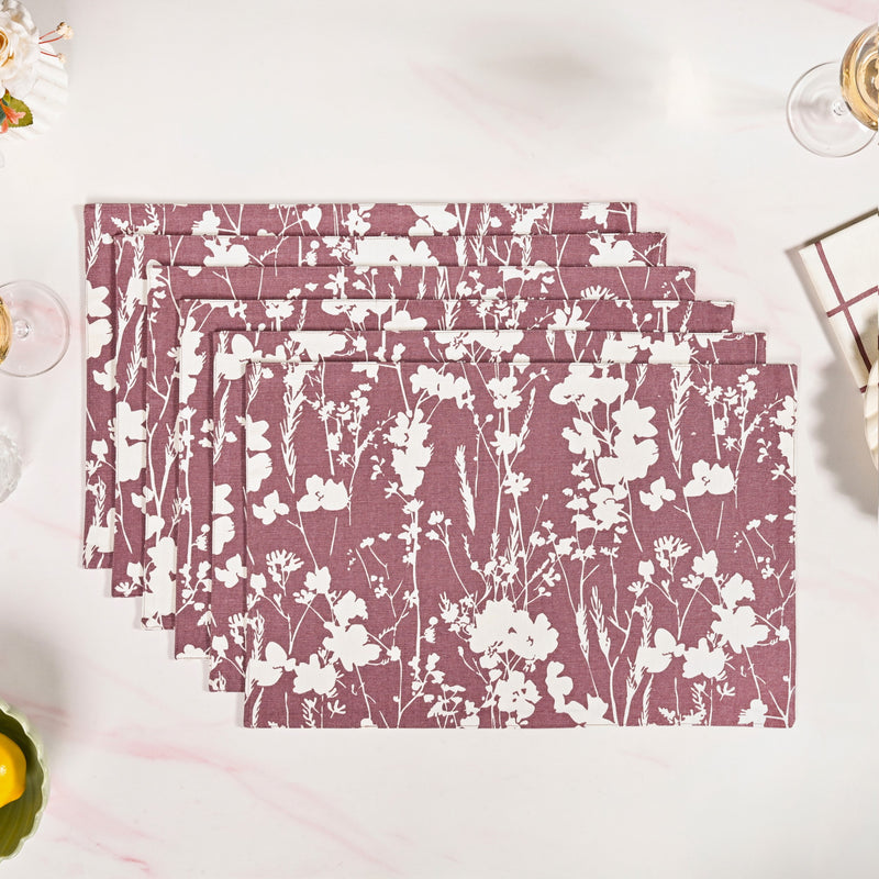 Dusty Mauve Cotton Placemat Set Of 6