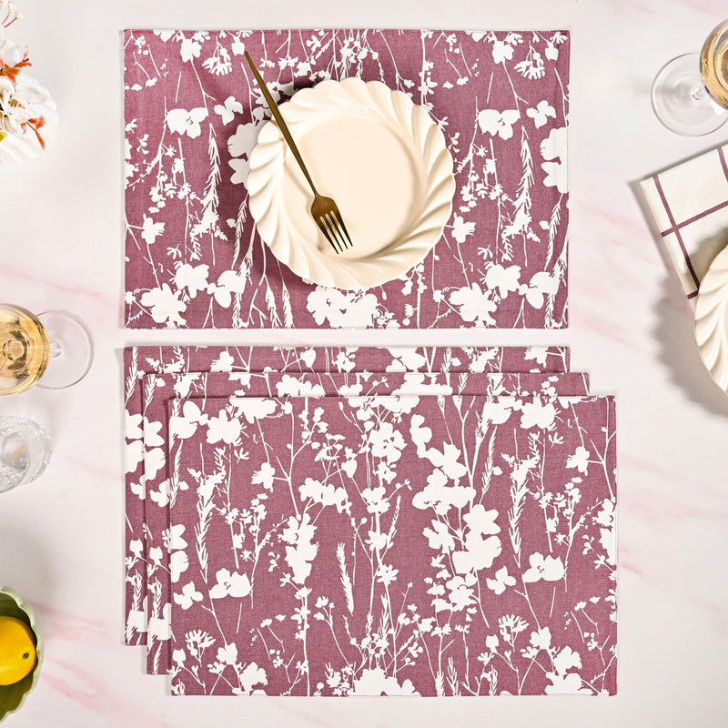 Dusty Mauve Cotton Water Resistant Placemat Set Of 4
