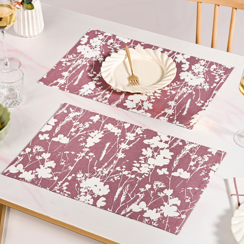Dusty Mauve Cotton Water Resistant Placemat Set Of 4