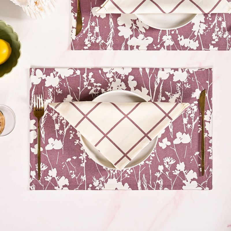 Dusty Mauve Pure Cotton Table Napkin Set Of 6