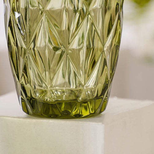 Green Embossed Drinkware Set of 4