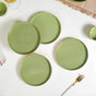 Earthy Sage Green Stoneware Snack Plates Set Of 4 8 Inch