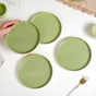 Earthy Sage Green Stoneware Snack Plates Set Of 4 8 Inch