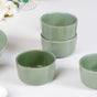 Pallor Set Of 6 Round Ceramic Small Bowl Sage Green 200ml