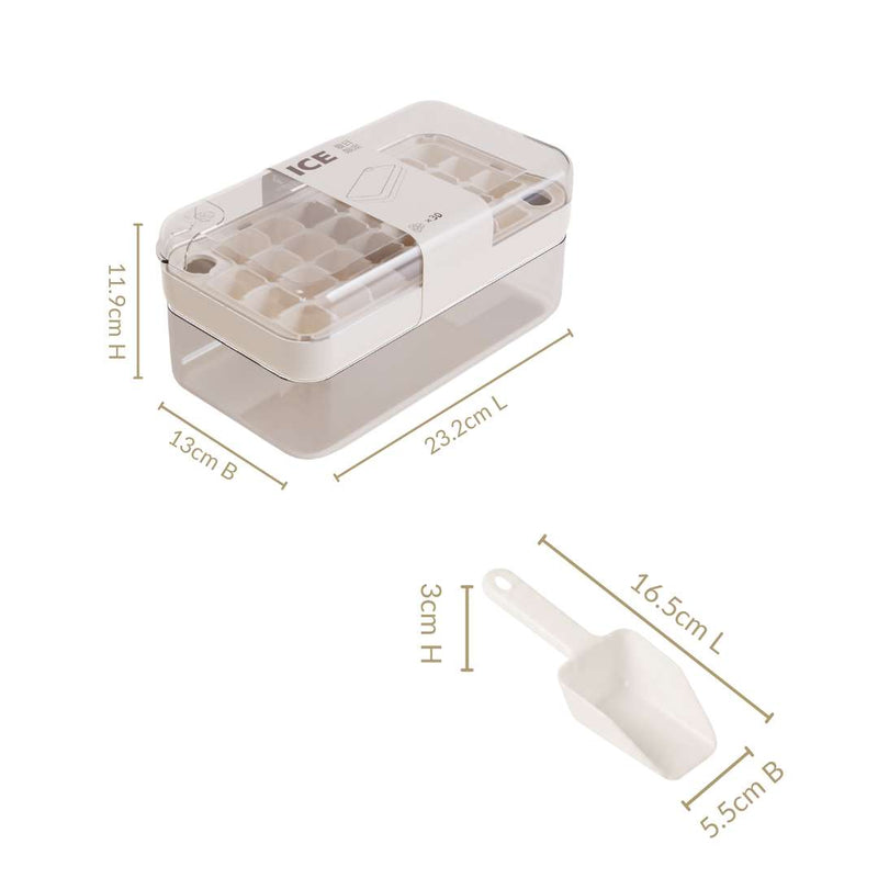 Easy Release Ice Cube Tray With Lid Bin And Scoop
