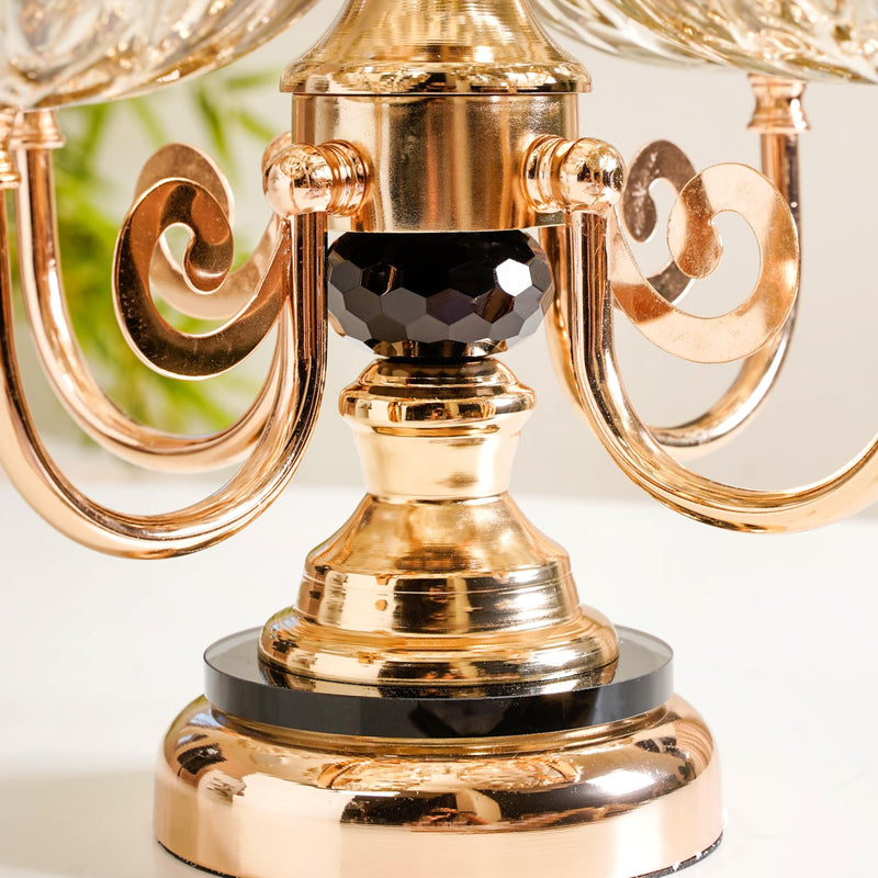 Decorative Glass Bowls With Rotating Metal Stand