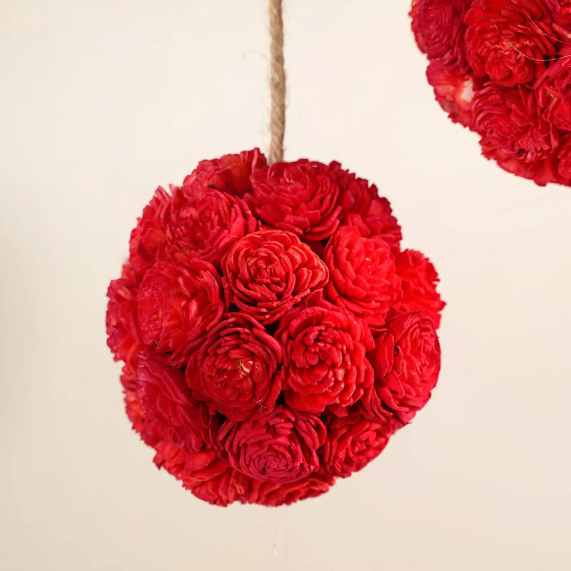 Eco-friendly Wall Hanging For Home Set of 4 Red- Eco-Friendly Wall Hanging, Set of 4 Wall Hangings, Red Home Decor, Sustainable Wall Decor