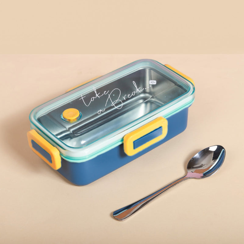 Leak-Proof Stainless Steel Tiffin Box Small Blue 530ml