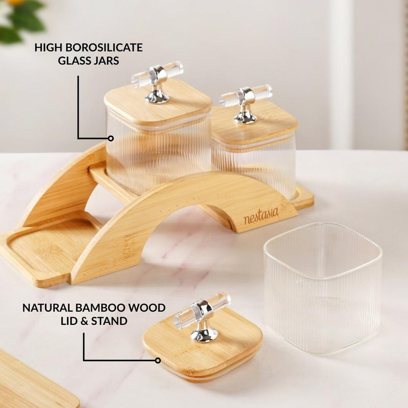Elegant Airtight Jars With Stand Set Of 4 300ml
