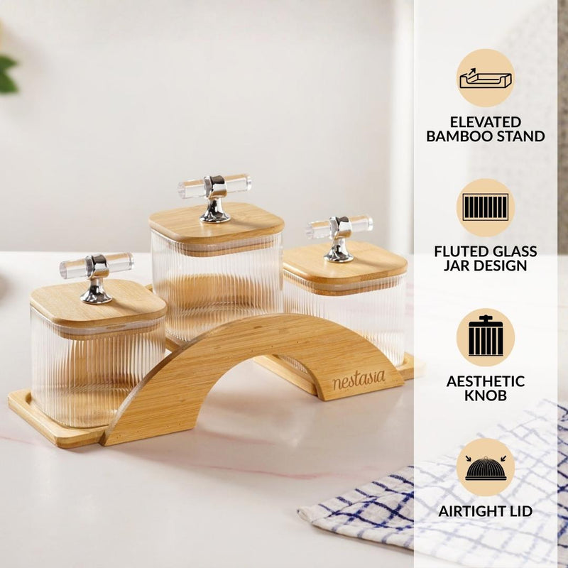 Elegant Airtight Jars With Stand Set Of 4 300ml