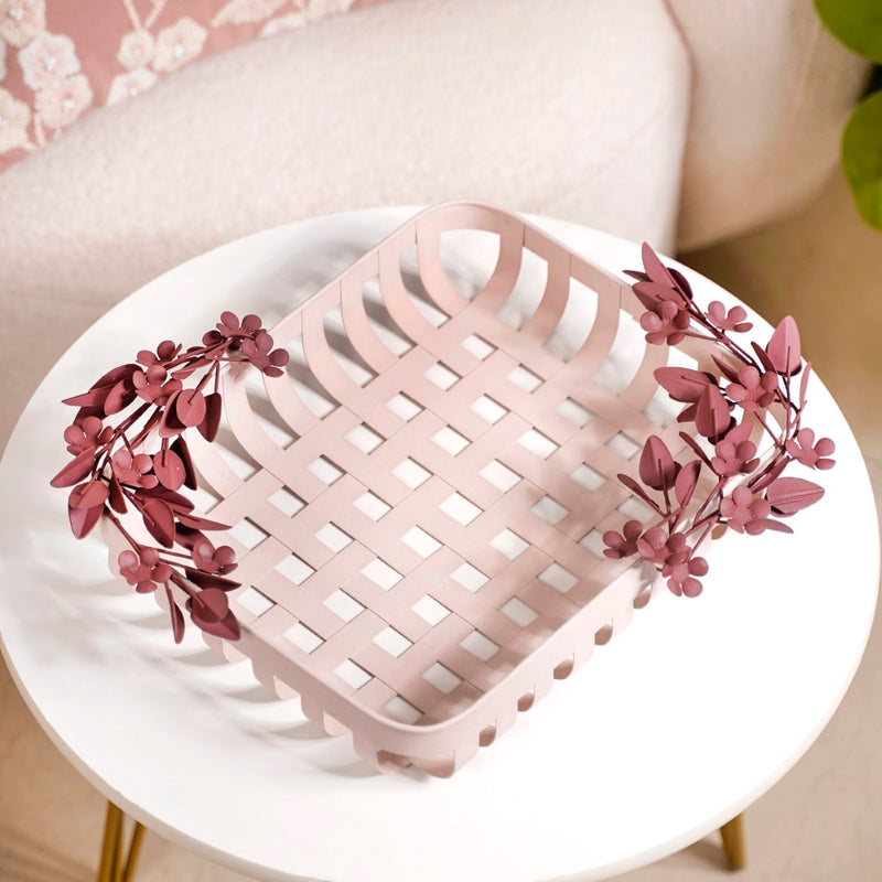 Bloom Pink Decorative Basket 13x10 Inch- Decorative pink home baskets, ideas for decorative baskets, baskets for home decor, decorative baskets